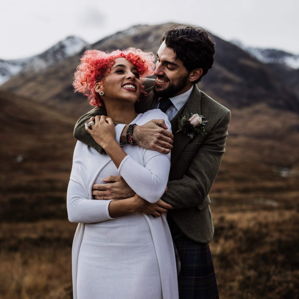 Scottish elopement planner scotland bride groom micro wedding glencoe portraits